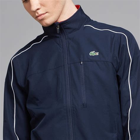 Lacoste Sport Mens Taffeta Tracksuit Navy Blue Red