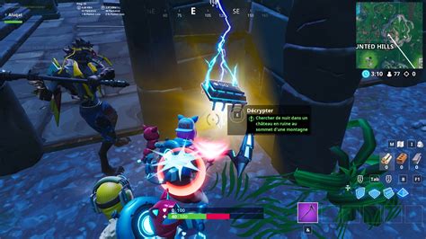 Fortnite Puce 50 Décryptage chercher de nuit dans un château en