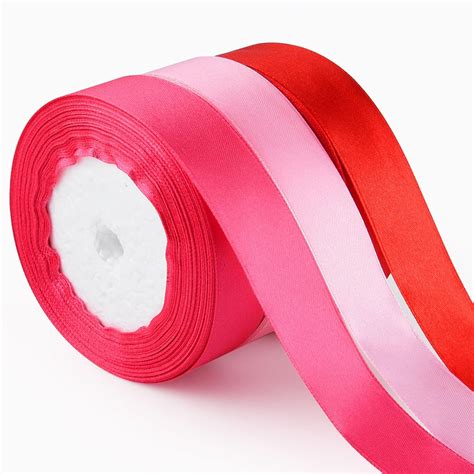 Astaron Satin Ribbon For Valentine Crafts Inch Red Pink Solid Color