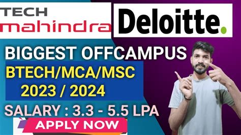 TECH MAHINDRA Biggest Off Campus Hiring BE BTech MCA MSC Salary 3