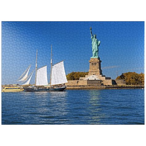 MyPuzzle - Sailing Ship With The Statue Of Liberty, Liberty Island, New
