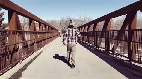 Man Walking Across Bridge Stock Footage Videohive