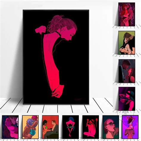 Sexy Nude Modern Romantic Woman Men Nude Sexy Body Canvas Painting Abstract Posters And Prints