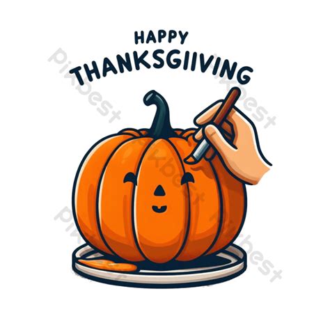 Happy Thanksgiving Pumkin Art Transparent Background Image PNG Images ...