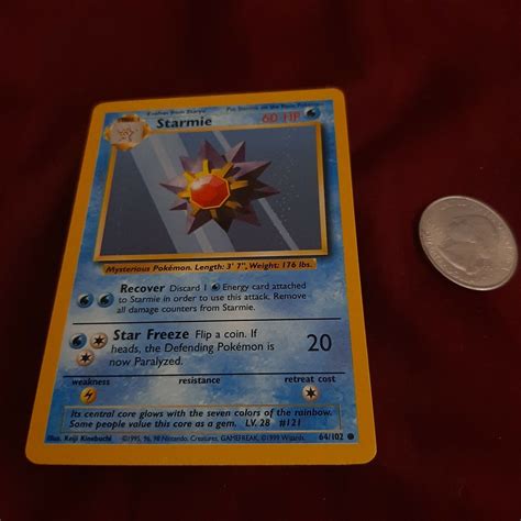 Pokemon Starmie Unlimited Collectible Card Game Base Set Common