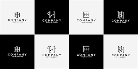 Premium Vector Hh Letter Logo Design In Bundle