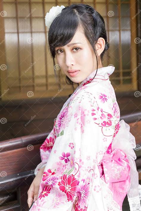 Asian Woman In Kimono Holding Umbrella Stock Image Image Of Geisha