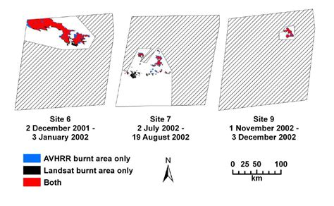 Western Australia Comparison Of Avhrr And Landsat Burnt Areas