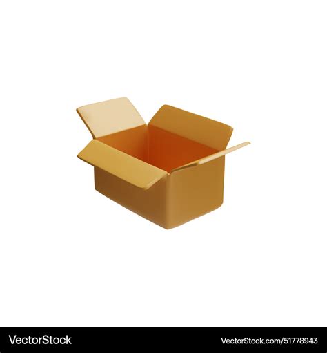 3d open empty craft cardboard box for packaging Vector Image