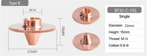 Raytools Cutting Nozzles C Type Single Layer