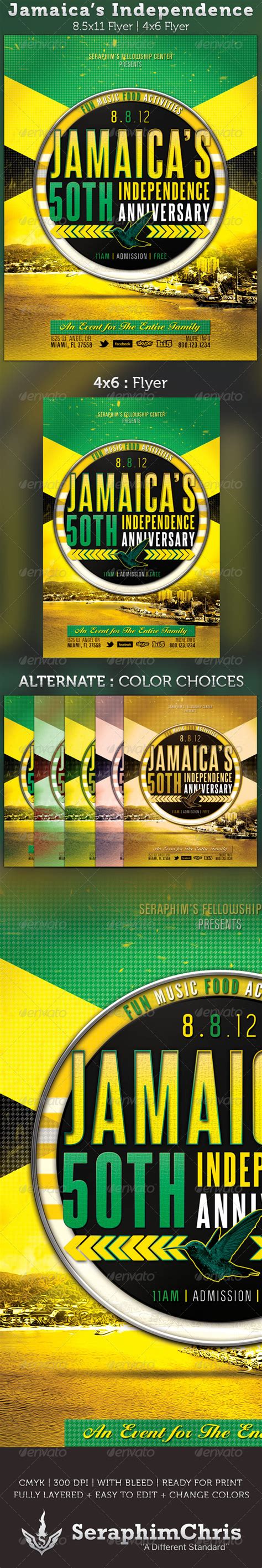 Jamaicas Independence Flyer Template Graphicriver