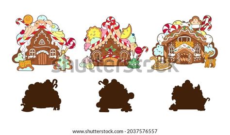 Christmas Houses Game Find Correct Shadow Stock Vector Royalty Free