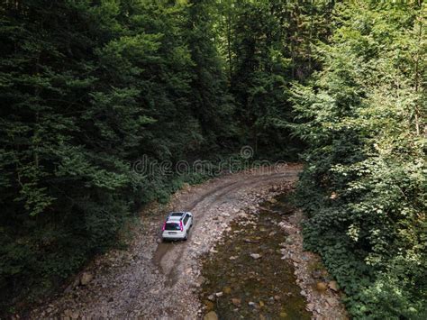 Suv Car At Off Road Canyon In Carpathian Mountains Stock Photo Image