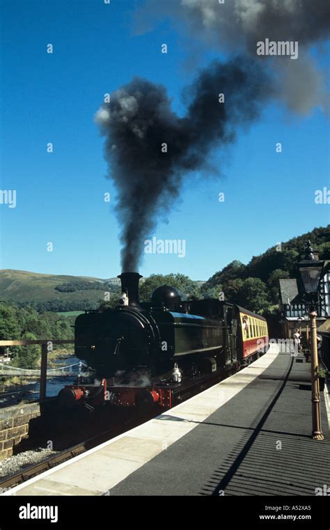 Steam Train In Berwyn Station On 8 Mile Long Llangollen Steam Railway