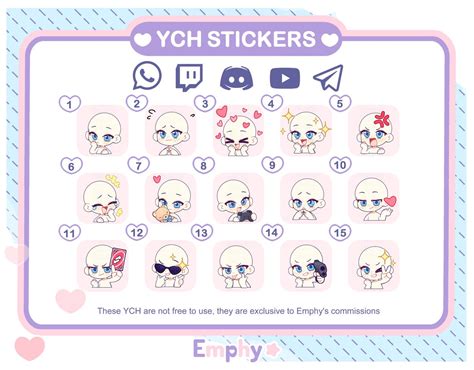 Emphy Comm Closed On Twitter Stickers Emotes And Chibis Ych And