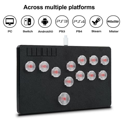 Original Flatbox Arcade Stick Controller For Pc Pico Mini Style Hot Swap Kailh Hitbox Fightsti