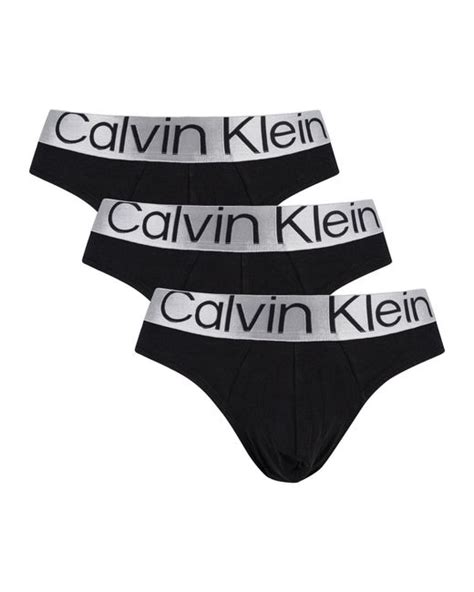 Calvin Klein 3 Pack Reconsidered Steel Hip Briefs In Black For Men Lyst