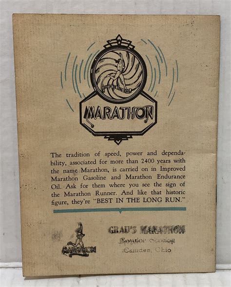 1940 Marathon Ohio Oil Company Brochure Story Of The Greatest Run