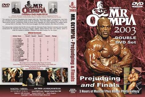 Mr Olympia Prejudging Finals Double Dvd Mr Olympia