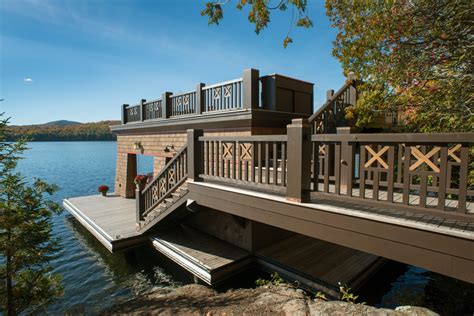 Boathouse And Boathouse Deck Rustic Deck New York By Beardsley