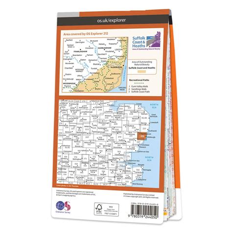 Os Map Of Woodbridge And Saxmundham Explorer 212 Map Ordnance Survey Shop