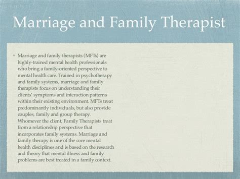 Marriage and Family Therapist Career