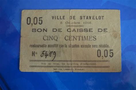 Ancienne Billet De Centimes Bon De Caisse Chambre De Commerce De