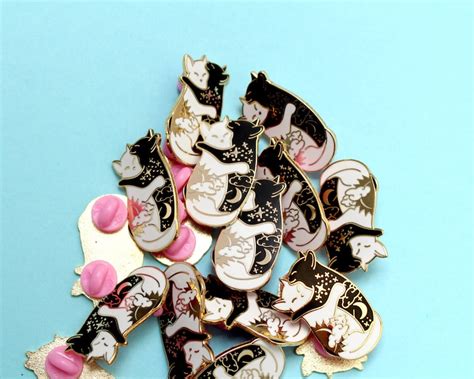 Enamel Cat Pin Cat Lapel Pin Etsy