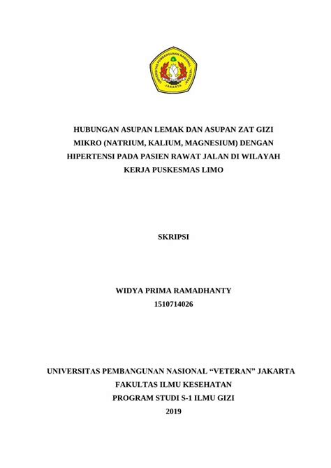 Pdf Hubungan Asupan Lemak Dan Asupan Zat Gizi Mikro Dokumen Tips