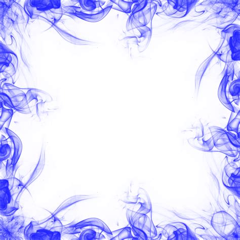 Abstract Blue Smoke Frame Png