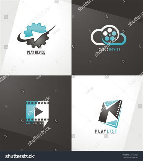 Movie Logo Design Template Collection Film Stock Vector (Royalty Free ...