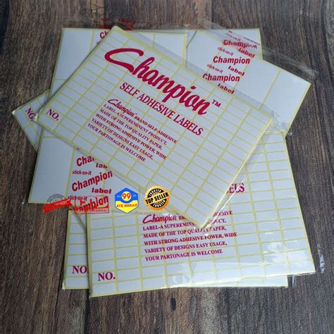 Jual LABEL CHAMPION LABEL Harga 112 LABEL Undangan 103 Self Adhesive