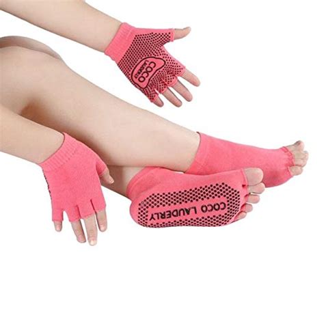 Yoga Nonslip Gloves Full Finger Socks Suit Pure Cotton Socks Sweat