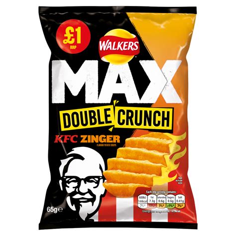 Walkers Max Double Crunch Kfc Zinger Crisps £1 Rrp Pmp 65g