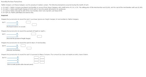 Solved Recording Purchase Transactions Mathis Company And Chegg