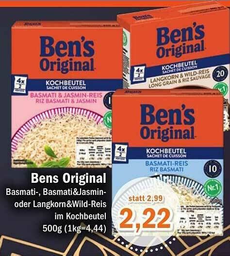 Bens Original Basmati Basmati Ajasmi Oder Langkorn Wild Reis Im