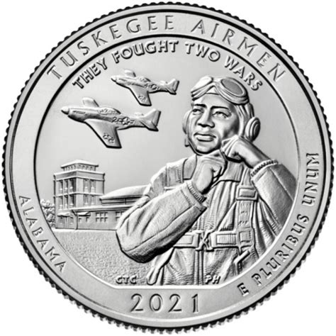 2021-P United States 25-Cent Tuskegee Airmen National Historic Site ...