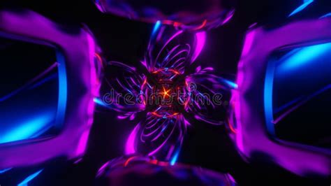 Neon Lights Twirl Rhythmically In A Vj Loop Display Stock Footage