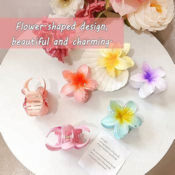 4 X Flower Hair Clips Matte Flower Hair Clips Plastic Matte Flower