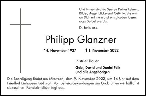 Traueranzeigen Von Philipp Glanzner Trauerportal Ihrer Tageszeitung