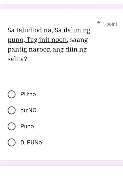 Sa taludtod na Sa ilalim ng 1 point puno Tag | StudyX