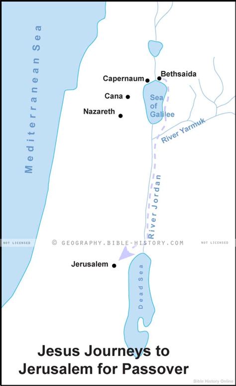 Map Of Jesus Going To Jerusalem From Capernaum For The Passover