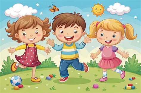 Desenho De Duas Meninas E Um Menino - Menino e duas meninas brincando juntos de ilustração vetorial | imagem ...