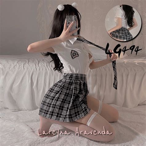 Jual Lareyna Aravenda Set Lingerie Seksi Model Costume British School Uniforms LG Shopee