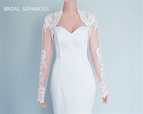 Lace Wedding Dress Bolero, Lace Bridal Bolero, Long Sleeve Wedding
