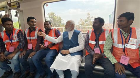 Pm Modi Inaugurates Whitefield Kr Puram Metro Line Takes The St Ride