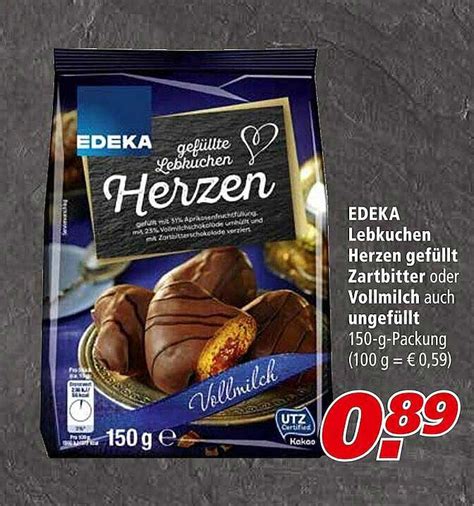 Edeka Lebkuchen Herzen Gef Llt Zartbitter Oder Vollmilch Auch Ungef Llt