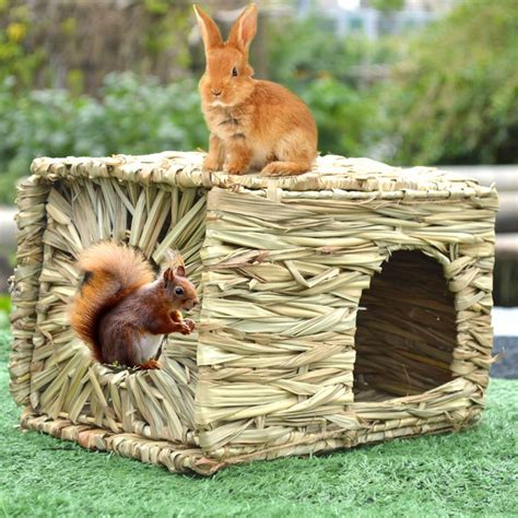 Rabbit Grass House Natural Hand Woven Seagrassfolding Play Hay Bed Hideaway Hut