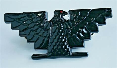 Chicano Lowrider Black Three Dimensional Huelga Bird Button Badge Pin