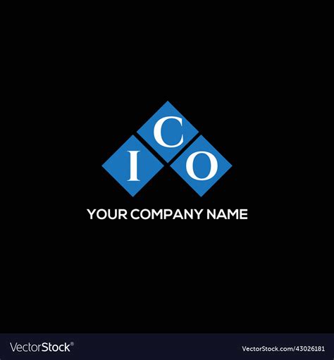 Ico letter logo design on black background Vector Image